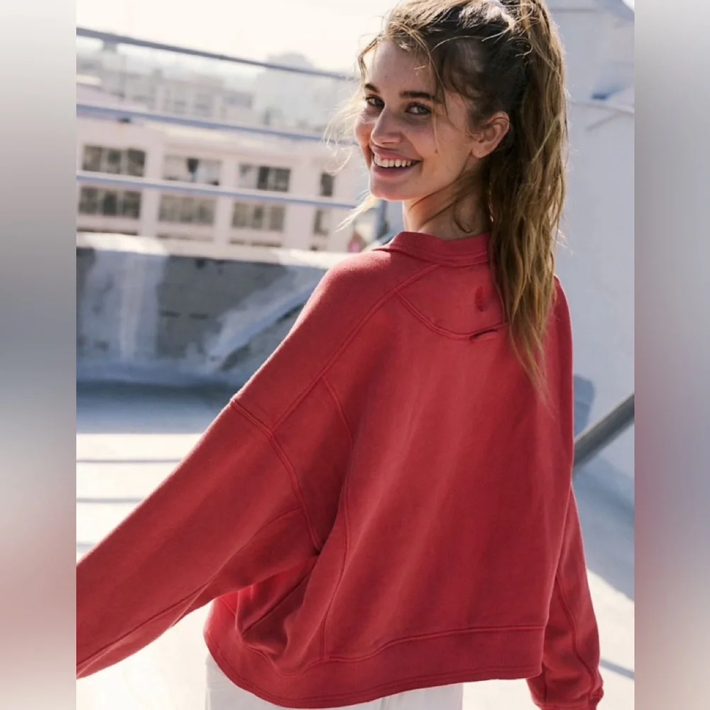 Free People Intercept sweatshirt in red XS - Picture 1 of 9